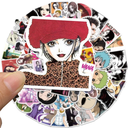 50PCS Japanese Classic Girl Anime NANA Character Sticker for Luggage Laptop IPad Gift Journal Waterproof Sticker