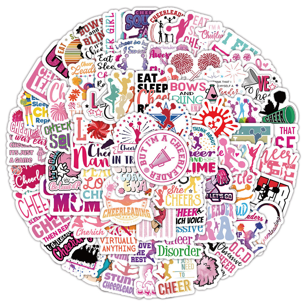 50PCS Cartoon Cute Cheerleader Series Decorative Doodle Stickers Exquisite, Fashionable, Creative DIY Decals Perfect for Cups, Helmets, Skateboards, Refrigerators, and Stationery Boxes