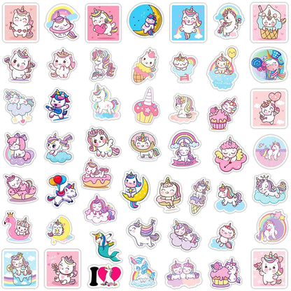 50PCS Cute Unicorn Cartoon Graffiti Sticker Gift Gift Decoration Laptop Waterproof Decal Gift Toy Water CupHelmet