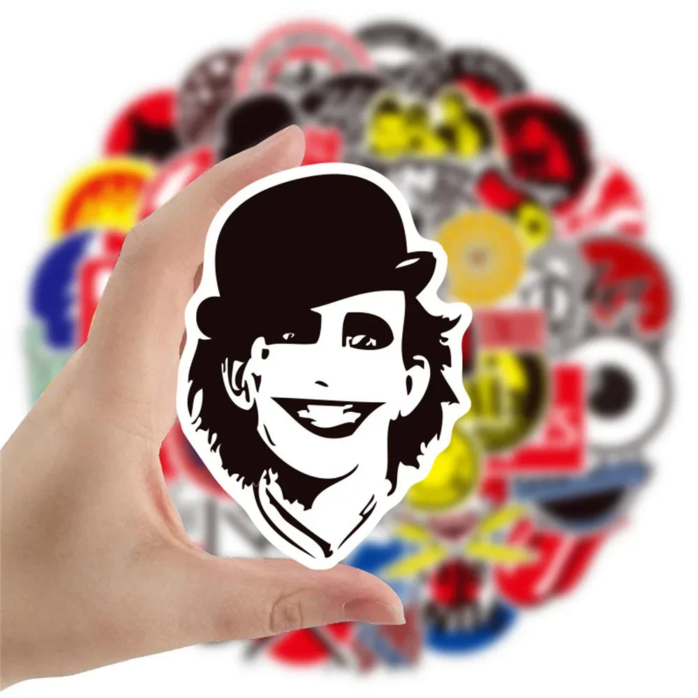 100PCS Rock Rock Band Sticker Graffiti Waterproof Skateboard Sticker Personalized Luggage Laptop Sticker