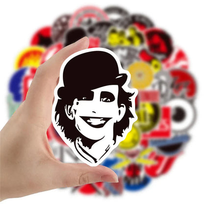 100PCS Rock Rock Band Sticker Graffiti Waterproof Skateboard Sticker Personalized Luggage Laptop Sticker