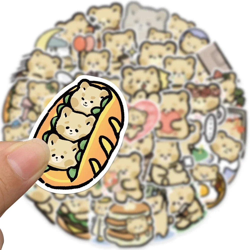 40PCS Cartoon Cute Bear Graffiti Waterproof Sticker Personalized Creative Decoration Suitcase Skateboard Helmet