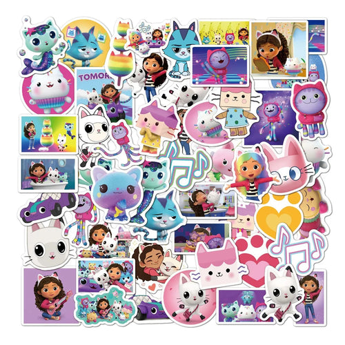 50PCS Gaby's Dollhouse Sticker Animation Waterproof Diy Graffiti Water Cup Notebook Luggage Sticker Painting