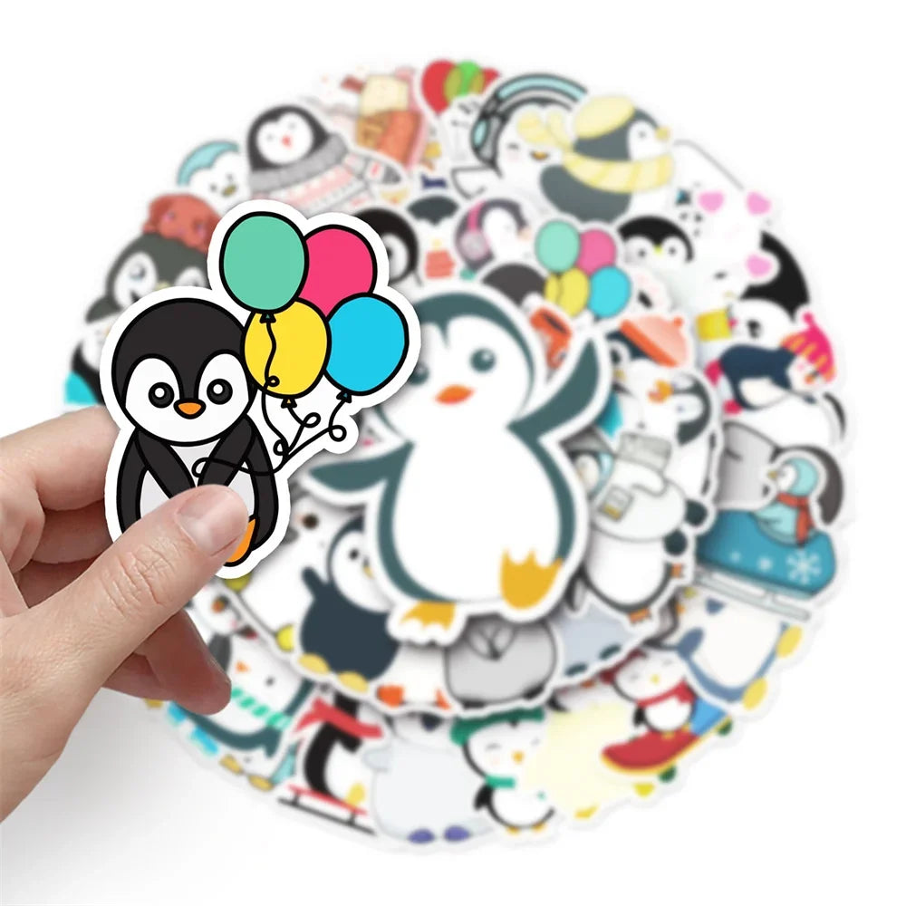 50PCS Penguin Animal Cartoon Graffiti Waterproof Sticker Toy Decoration Notebook Suitcase  Guitar  Refrigerator