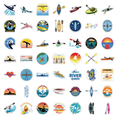 50PCS Cool Popular Cartoon Kayak Skateboard Guitar Decoration Graffiti DIY New Waterproof PVC Manual Sticker Toys