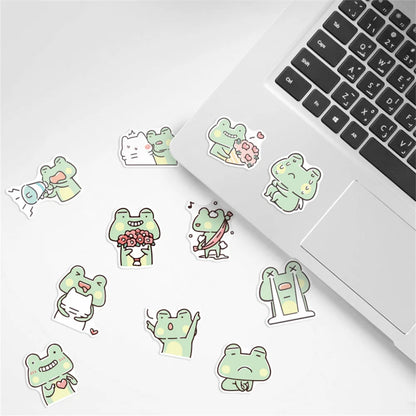 50PCS  Cute Cartoon Chibi Frog Kawaii Sticker Toy Luggage Laptop Ipad Guitar Water Cup  Table Skateboard Sticker