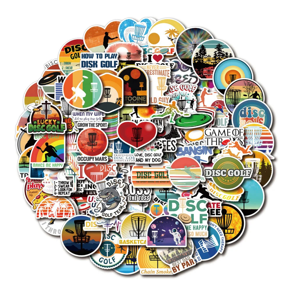 100PCS Sports Frisbee Golf Sticker Skateboard Luggage  Stationery PVC Waterproof Exquisite Sticker