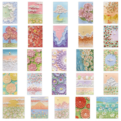 50PCS Ins Healing Floral Plant Oil Painting Doodle Stickers Exquisite, Stylish, Creative DIY Journal Decorative Decals Suitable for Bags, Laptops, Skateboards, Guitars, Water Bottles, Stationery Cases