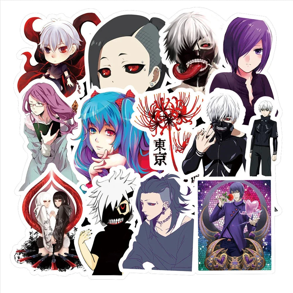 50PCS Cartoon Anime Tokyo Ghoul Graffiti Sticker Notebook Guitar Skateboard Phone Toy Sticker