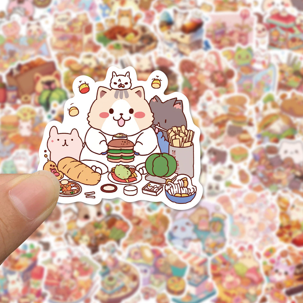 50PCS Food Chain Semiotics Stickers - Culinary Hierarchy Decals for Interspecies Culinary Politics, Carnivore-Herbivore Ethics & Anthropomorphic Diet Maps