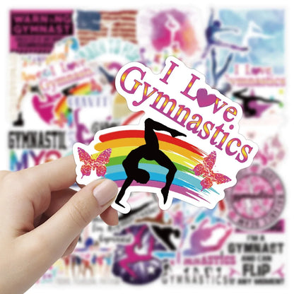 50PCS   Cartoon Sports Gymnastics Stickers Graffiti iPad Luggage  Car Guitar DIY Pattern Scrapbook Toys Decoration