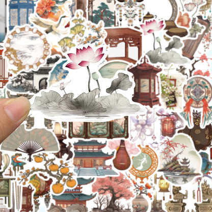 50PCS Literary Archaeology Stickers - Scriptorial Relic Decals for Textual Stratigraphy Maps, Bibliographic Memory Excavation & Paleographic Aesthetic Projects