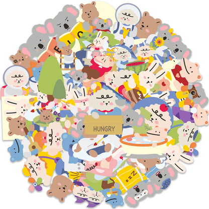 50PCS Cartoon Cute Bear Koala Sticker for Luggage Laptop Ipad Phone Case Journal Cup Diary Waterproof Sticker