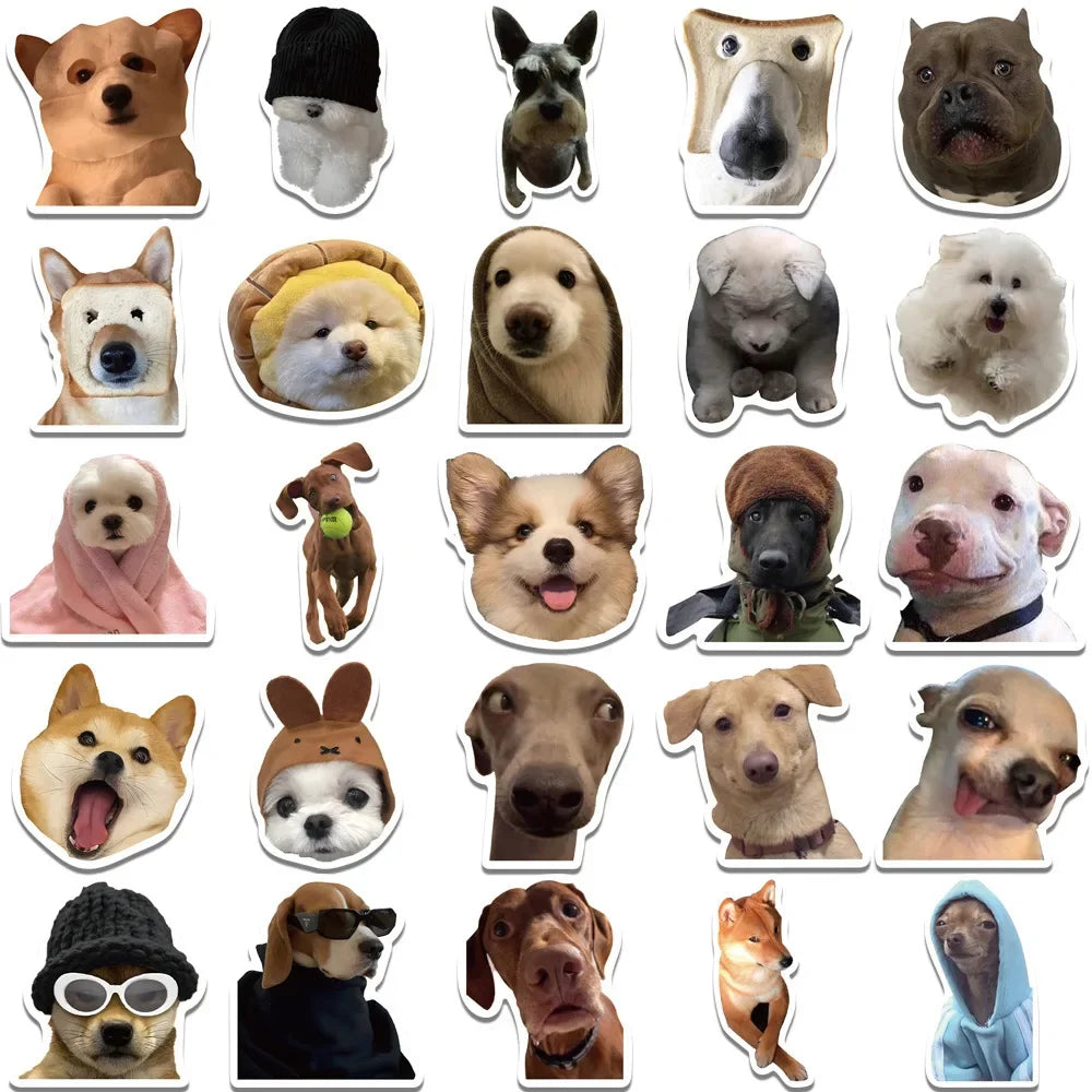 50pcs Popular Cartoon Cute Pet Dog Sticker Pack Skateboard Decoration DIY Refrigerator Waterproof Graffiti Decal