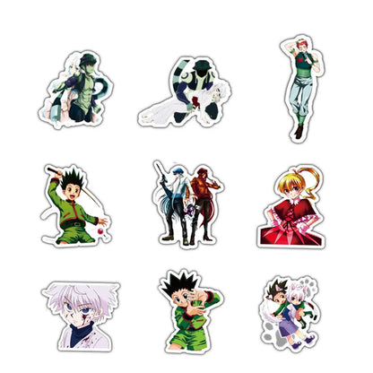 50PCS classic anime HUNTER × HUNTER cartoon character graffiti stickers, personalized, fashionable and creative DIY trendy and exquisite decorative stickers for bags, laptops, scooters, water cups, cars, and popular stickers for toys