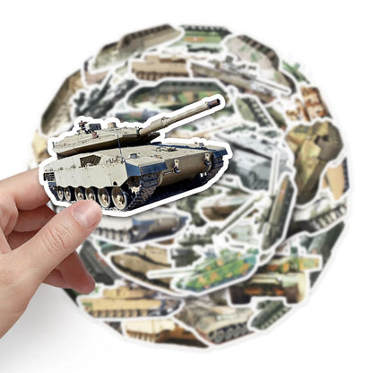 50PCS Cartoon Tank Sticker Graffiti iPad Luggage Helmet Laptop  Guitar Computer Pattern Scrapbook Toy Decoration