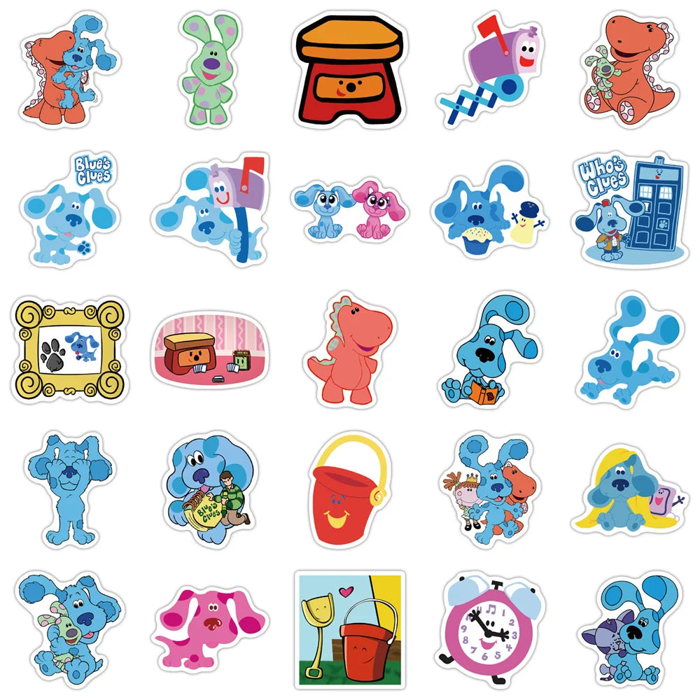 50PCS Cartoon Blue Dalmatians Stickers  Laptop DIY Luggage Guitar Ipad Kawaii Stickers