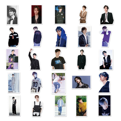 50PCS Cartoon Fashion Wang Yibo Sticker Graffiti iPad Helmet Notebook  Computer Pattern Scrapbook Toy Decoration