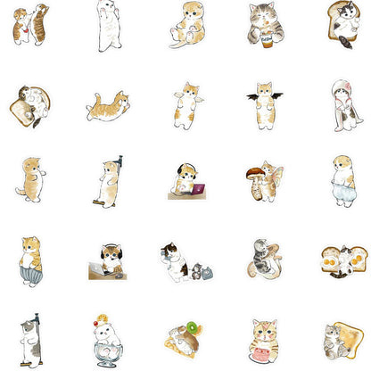 50PCS Cute Kitten Stickers - Adorable Cat Decals for Laptops, Water Bottles, Planners & Cat Lover Gifts