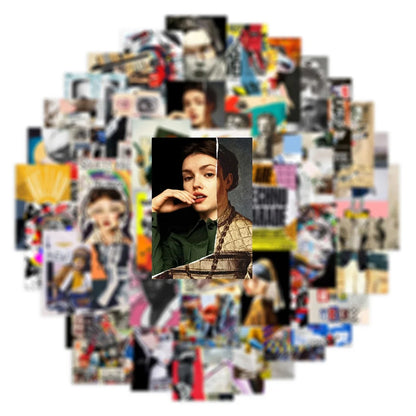 50PCS Art Collage Style Trendy Graffiti Sticker Waterproof Toy Decoration Notebook Kids Gift iPadGuitarPVCSticker