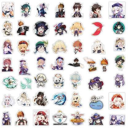 50PCS New Anime Game Genshin Graffiti Stickers Suitcase Guitar Car Skateboard Water Cup Waterproof Stickers