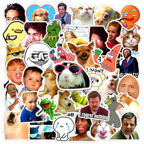 50pcs Web Funny Pop Meme Graffiti Stickers For Luggage Laptop Ipad Skateboard Motorcycle Stickers