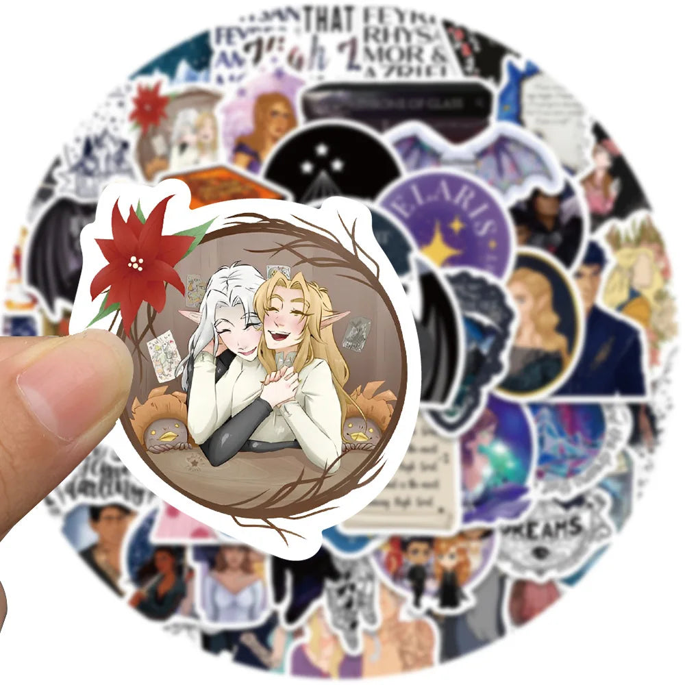 50PCS New Popular Cartoon Acotar Sticker Pack Skateboard Guitar Decoration DIY Laptop Waterproof Graffiti Decal