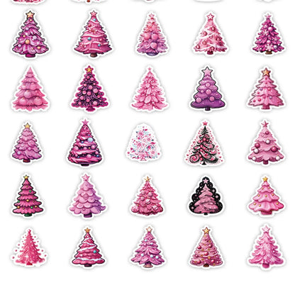50PCS New Ins Christmas Tree Stickers Cartoon Creative Animation IPad Desk Luggage Chair Decoration Waterproof
