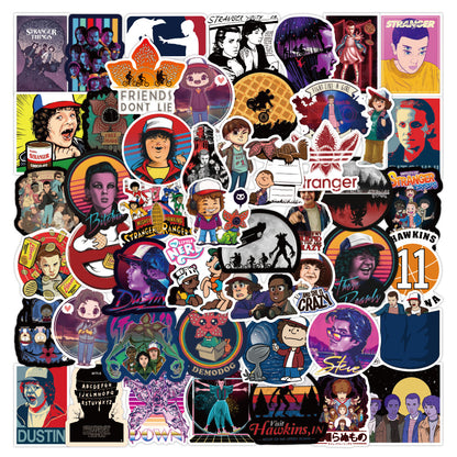 50PCS Stranger Things Inspired Stickers, Upside Down & 80s Retro Sci-Fi Doodles for Fans of the Adventure