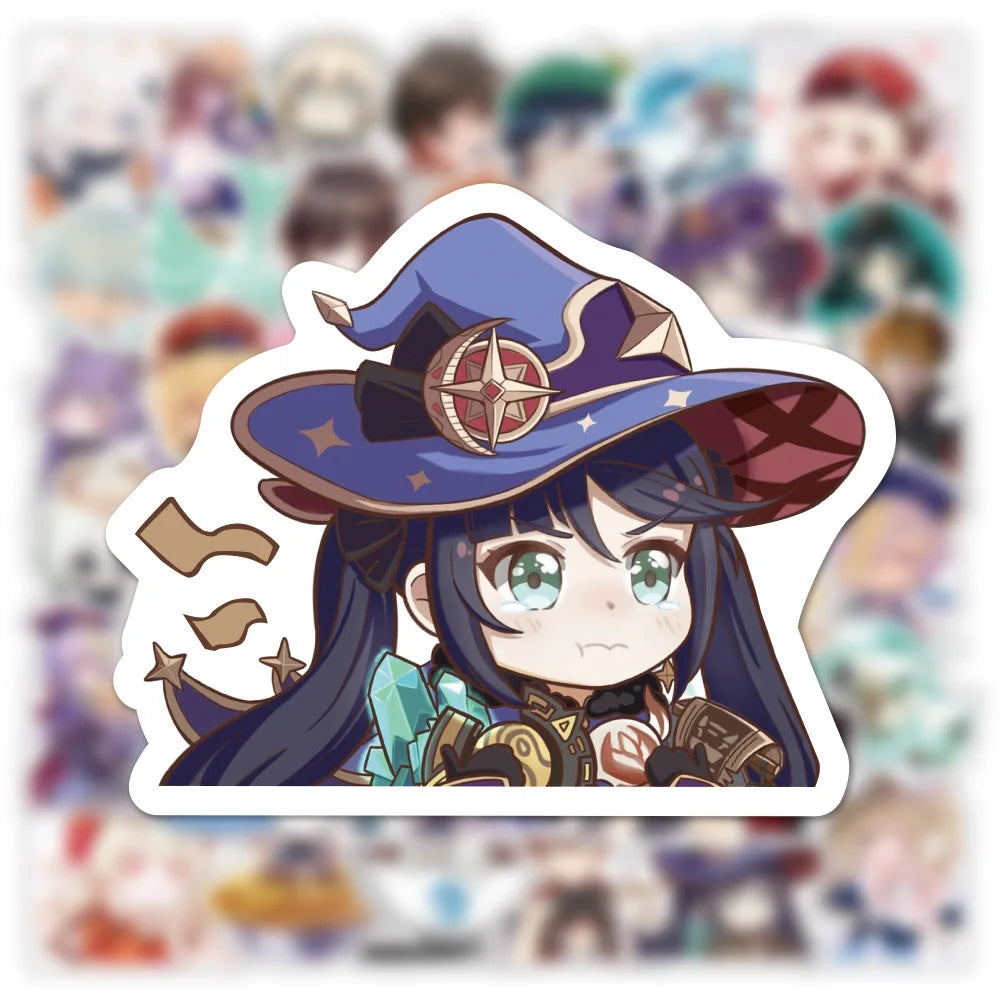 50PCS New Anime Game Genshin Graffiti Stickers Suitcase Guitar Car Skateboard Water Cup Waterproof Stickers