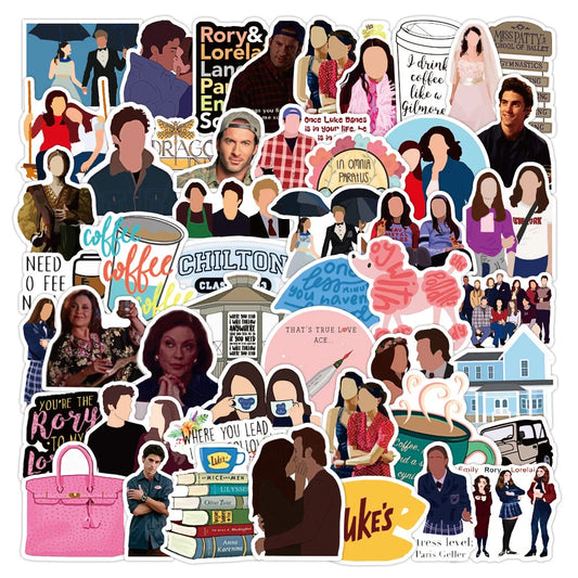 50PCS Cartoon Kiwi Girl Gilmore Girls Graffiti Sticker Waterproof Suitcase Notebook Refrigerator Water Cup Sticker