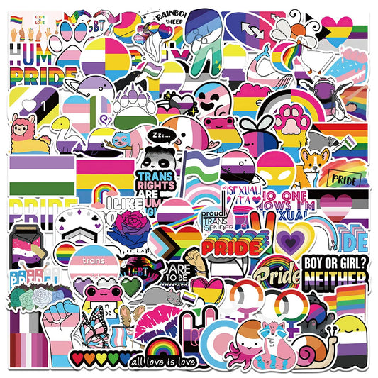 50PCS Cartoon Color INS Gay Lesbian Graffiti LGBTQ Sticker DIY For Suitcase Laptop Ipai Decorative Sticker