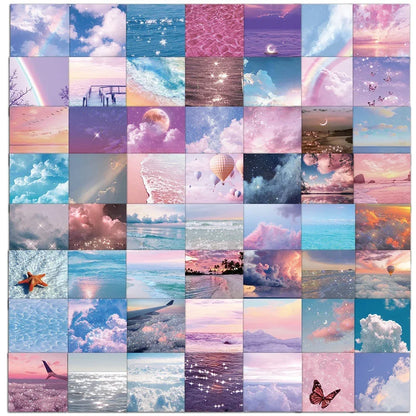 50PCS Ins Starry Sky Little Healing Cloud Stickers Decoration Mobile Phone Diary Luggage Stickers