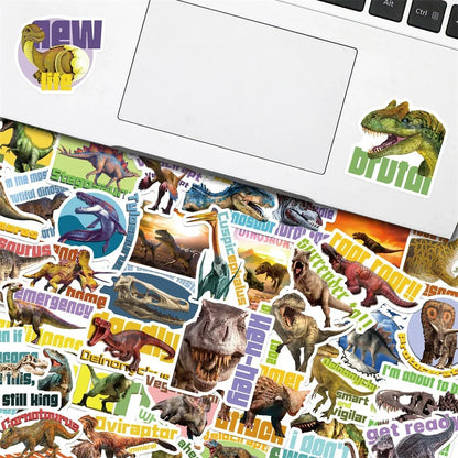 50PCS Realistic Dinosaur Cartoon Gift Sticker For Toys Luggage Laptop DIY Skateboard Guitar Notebook Refrigerator