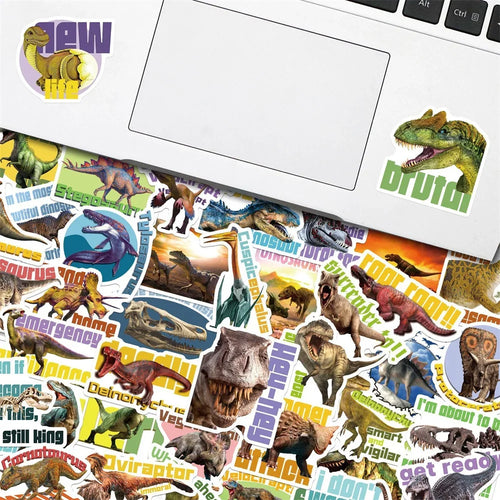 50PCS Realistic Dinosaur Cartoon Gift Sticker For Toys Luggage Laptop DIY Skateboard Guitar Notebook Refrigerator