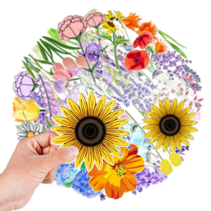 50PCS Flowers and Plants Personalized Graffiti Waterproof Sticker Suitcase NotebookRefrigeratorSkateboardWaterCup