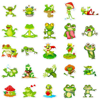 50PCS Cartoon Animal Frog Sticker Graffiti iPad Luggage  Car Guitar DIY Personalized Wall Sticker Toy Decoration