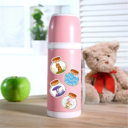 50PCS Cartoon Cute Ins Style Bottle Sticker for Luggage Laptop DIY IPad Bike Stationery Journal Water Cup Helmet