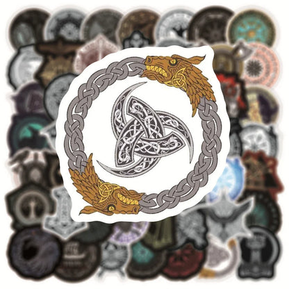 50PCS New New Totem Viking Graffiti Decorative Luggage Guitar Refrigerator Bicycle Skateboard Waterproof Sticker