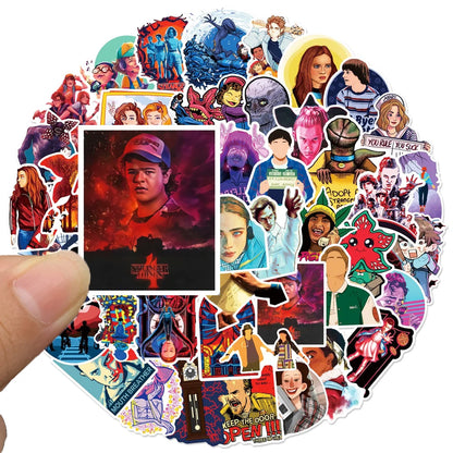 50PCS TV Drama Stranger Things Movie Graffiti DIY Sticker Scooter Travel Luggage Phone Guitar Cartoon Sticker