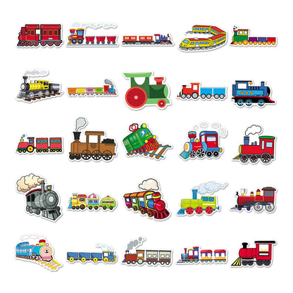 50 pieces of cartoon train graffiti stickers, personalized, fashionable and creative DIY decorative sticker toys, refrigerator, guitar, water cup, helmet, popular stickers