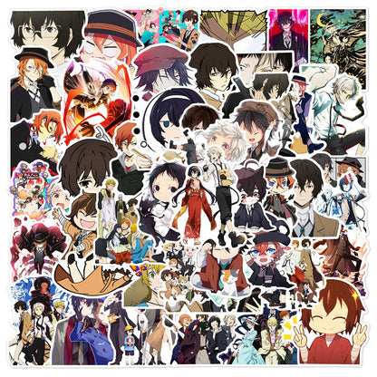 50PCS Cartoon Anime Bungo Stray Dogs Doodle Stickers Exquisite and Stylish DIY Journal Decorative Decals Suitable for Suitcases, Guitars, Helmets, Skateboards, and Stationery Cases