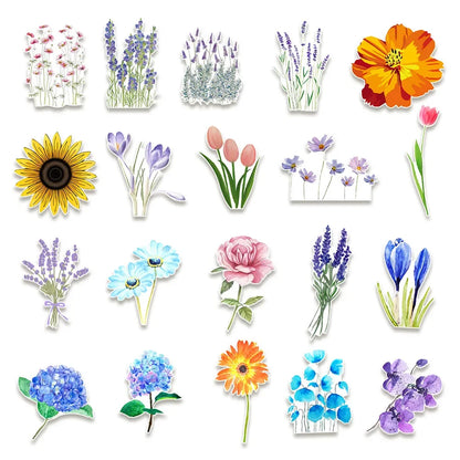 50PCS Flowers and Plants Personalized Graffiti Waterproof Sticker Suitcase NotebookRefrigeratorSkateboardWaterCup