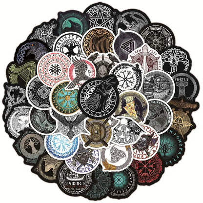 50PCS New New Totem Viking Graffiti Decorative Luggage Guitar Refrigerator Bicycle Skateboard Waterproof Sticker