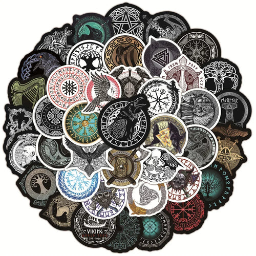 50PCS New New Totem Viking Graffiti Decorative Luggage Guitar Refrigerator Bicycle Skateboard Waterproof Sticker