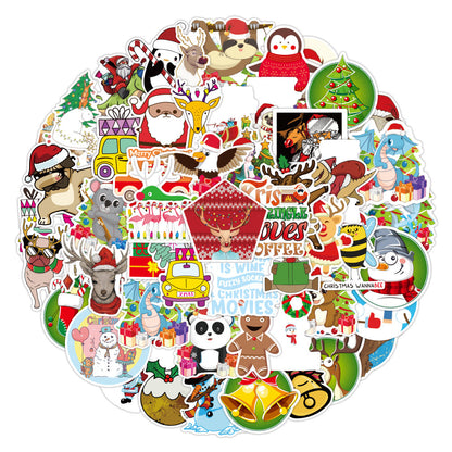 50PCS Subverted Santa Claus Stickers - Deconstructed Christmas Icon Decals for Festive Anarchy Journals, Gift Economy Critiques & Holiday Rebellion Projects