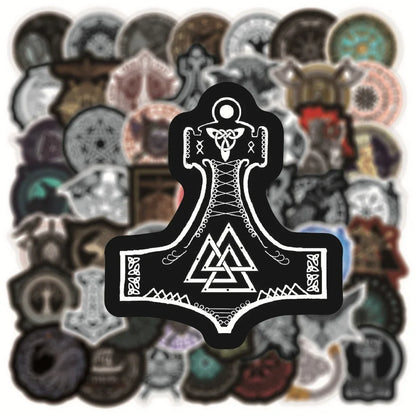 50PCS New New Totem Viking Graffiti Decorative Luggage Guitar Refrigerator Bicycle Skateboard Waterproof Sticker