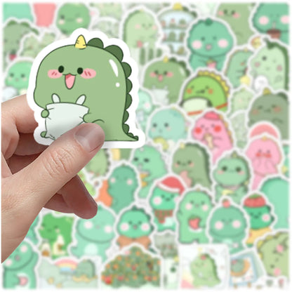 50 pieces of cute cartoon dinosaur graffiti stickers, personalized, fashionable and creative DIY trendy stickers, toys, skateboards, suitcases, water cups, popular and exquisite decorative stickers