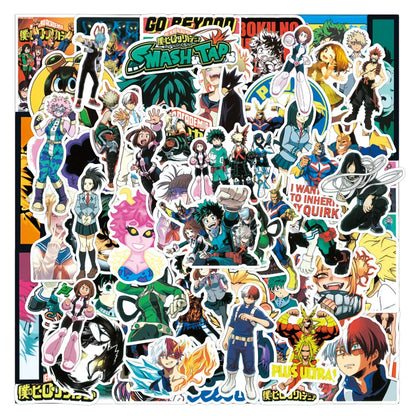 50PCS Riman My Hero Academia Graffiti Stickers DIY Diary Bicycle Laptop Suitcase Skateboard Removable Stickers
