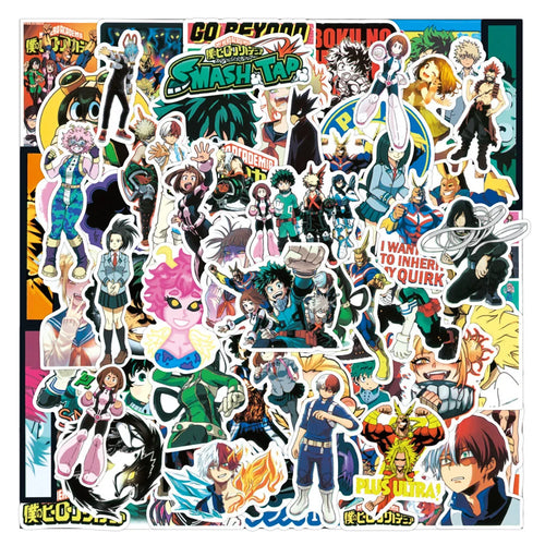 50PCS Riman My Hero Academia Graffiti Stickers DIY Diary Bicycle Laptop Suitcase Skateboard Removable Stickers